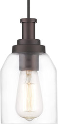zeyu 1-Light Farmhouse Pendant Light, Modern Hanging Pendant Lighting with Clear Glass Shade, Oil Rubbed Bronze Finish, ZG33M1L ORB