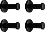 Classic Black Stainless Steel Single Super Heavy Duty Wall Mount Hook, Bath Towel Hooks, Coat Hanger (2", 4 PCS)