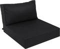 AAAAAcessories Outdoor Deep Seat Cushions, Waterproof, Fade-Resistant Patio Furniture Replacement Cushions, 24" x 24" x 5" + 24" x 13.5", Black