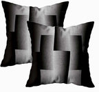 CAPSCEOLL Geometric Throw Pillow Covers 16X16 Set of 2 Soft Geometry Black Gray Pillow Cases Cushion Covers for Living Room Bedroom Decorative Throw Pillowcases for Sofa Couch Chair