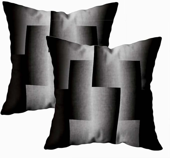 CAPSCEOLL Geometric Throw Pillow Covers 18X18 Set of 2 Soft Geometry Black Gray Pillow Cases Cushion Covers for Living Room Bedroom Decorative Throw Pillowcases for Sofa Couch Chair