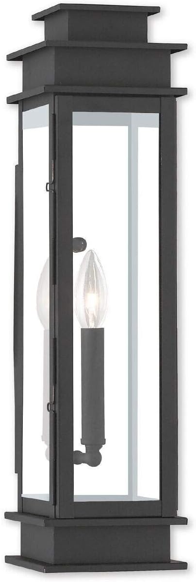 Livex Lighting 20207-04 Transitional One Light Outdoor Wall Lantern from Princeton Collection in Black Finish