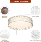Flush Mount Ceiling Light Fixture, 12 inch 15W 1100 Lumens LED Ceiling Lights, Dimmable 3000K Warm White Light Fixtures Ceiling Mount for Bedroom, Kitchen, Hallway, Stairways