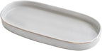10x5 Bathroom Vanity Tray, Oval Ceramic Decorative Perfume Candle Tray for Bathroom/Kitchen Counter, Grey