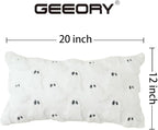 GEEORY Halloween Ghost Soft Plush Pillow Covers, 12 x 20 Inch Set of 2, Fluffy Faux Fur Wool Decorative Farmhouse Cushion Case for Sofa Home Decoration White GC026-12