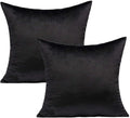 Black Couch Pillow Covers Velvet Throw Pillows 18X18 Decorative Cushion Covers Soft Solid Cozy Square Pillowcases Home Decor for Sofa Bedroom Car Set of 2