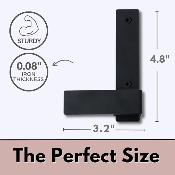 Decorative Wall Hooks-Set of 2 Chic Coat Hooks for Wall Mount. Perfect for Hanging Coats, Clothes, Towels, Backpacks Or Hats. Modern Heavy Duty Metal Hooks (Black Set)