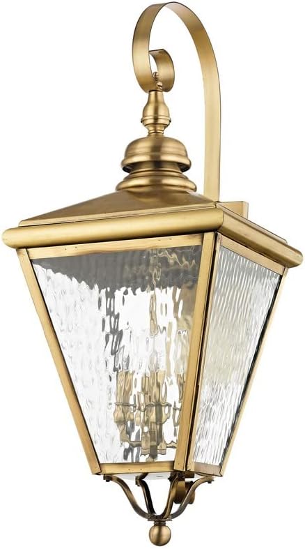 Livex 2036-91 Transitional Four Light Outdoor Wall Lantern from Cambridge Collection in Pwt, Nckl, B/S, Slvr. Finish, Brushed Nickel