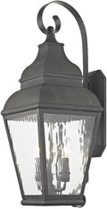 Livex Lighting 2605-61 Exeter 3-Light Outdoor Wall Lantern, Charcoal
