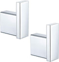 RANDOM Towel Hooks Bathroom Hardware Accessories Coat Hook 304 Stainless Steel Clothes Hook for Bath Kitchen Contemporary Hotel Style Wall Mounted 2 Pack. (Square, Chrome)