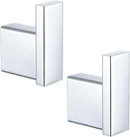 RANDOM Towel Hooks Bathroom Hardware Accessories Coat Hook 304 Stainless Steel Clothes Hook for Bath Kitchen Contemporary Hotel Style Wall Mounted 2 Pack. (Square, Chrome)