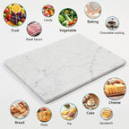Marble Pastry Board, White Carrara Marble Cutting Board 16 x 12 Inches with Non-Slip Feet for Rolling Dough, Cheese, Pastries, Fruits and Vegetables