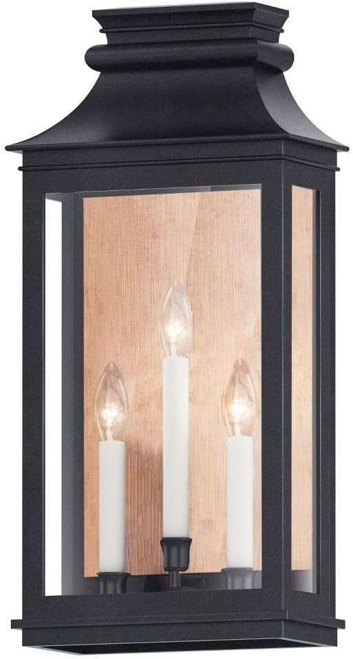 Maxim Savannah Vx 3 Light Outdoor Candle Style Wall Lantern with Antique Copper/Black Oxide Finish