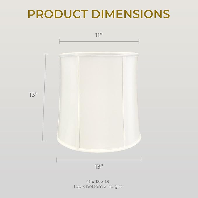 Royal Designs, Inc. BS-719-13WH-2 Drum Basic Lamp Shade, 11 x 13 x 11, White, 2-Pack