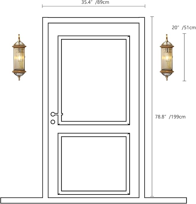 Milaii Copper Exterior Wall Light 20" H Outdoor Light Fixture Waterproof Wall Sconce Oil Rubbed Brass Porch Light with Clear Glass Lantern Wall Mount Lights for House Garage Patio Aisle