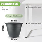 Large Plastic Pots for Plants, 16 Inch Planters for Outdoor Plants, Durable and Lightweight Flower Pots, Large Outdoor Planters(Pack of 3, Gray)