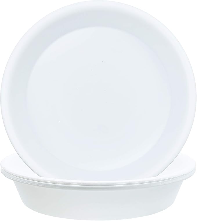 TITE 3 Pack Plant Saucer Heavy Duty Sturdy Drip Trays for Indoor and Outdoor (14 Inch, White)