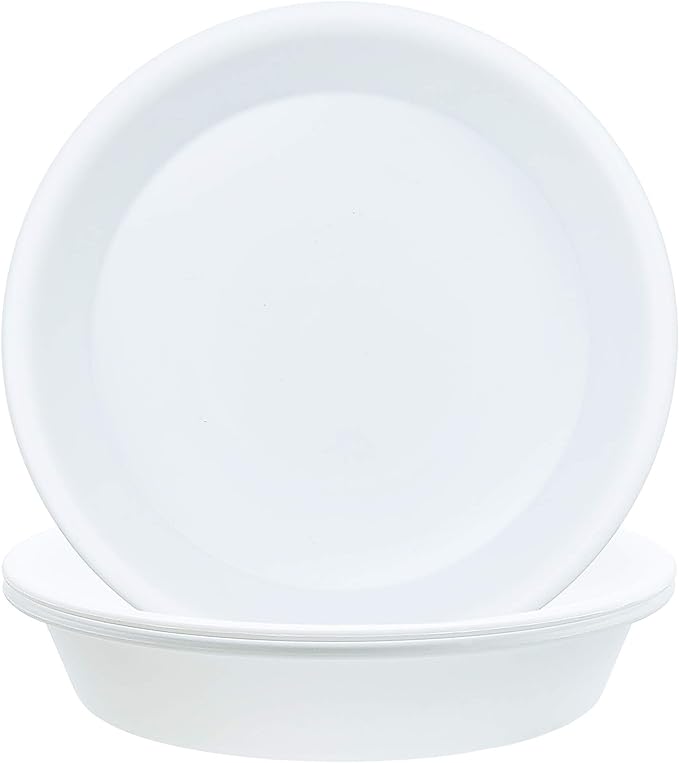TITE 3 Pack Plant Saucer Heavy Duty Sturdy Drip Trays for Indoor and Outdoor (16 Inch, White)