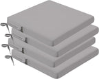 idee-home Outdoor Chair Cushions Set of 4, 17" x 16" Outdoor Seat Cushion Waterproof Patio Furniture with Ties, Dining Chair Pads