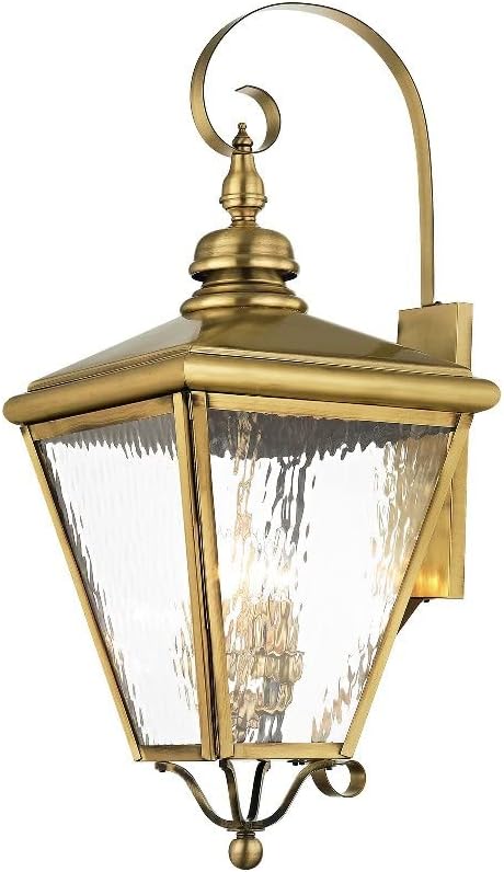 Livex 2036-91 Transitional Four Light Outdoor Wall Lantern from Cambridge Collection in Pwt, Nckl, B/S, Slvr. Finish, Brushed Nickel