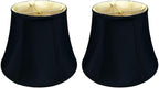 Royal Designs, Inc. BSO-708-12BLK-2 Modified Bell Basic Lamp Shade, 7.5 x 12 x 9.5, Black with Gold, 2-Pack