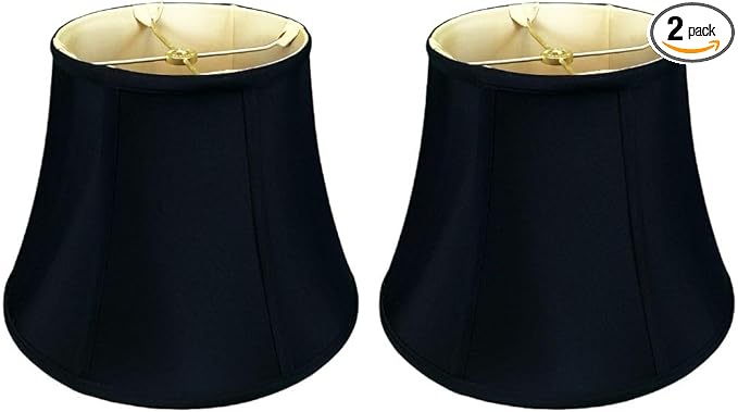 Royal Designs, Inc. BSO-708-14BLK-2 Modified Bell Basic Lamp Shade, 9 x 14 x 10.5, Black with Gold, 2-Pack