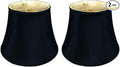 Royal Designs, Inc. BSO-708-14BLK-2 Modified Bell Basic Lamp Shade, 9 x 14 x 10.5, Black with Gold, 2-Pack