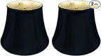 Royal Designs, Inc. BSO-708-14BLK-2 Modified Bell Basic Lamp Shade, 9 x 14 x 10.5, Black with Gold, 2-Pack