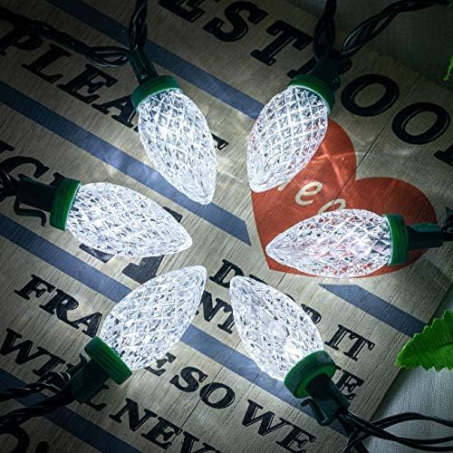 AWQ 200LED 146.9 FT C9 Christmas String Lights Plug in Fairy Twinkle String Lights 8 Modes Timer Function Waterproof Extendable for Indoor Outdoor Wedding Party Christmas Decoration (200, White)