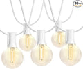 SUNTHIN Outdoor White String Lights, 27FT White Patio Lights with 14 G40 Shatterproof LED Bulbs(1 Spare), Waterproof Hanging Outside Lights for Yard, Porch, Deck, Garden, Pergola