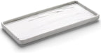 Gurygo 10" Bathroom Tray for Counter, Ceramic Vanity Trays for Bathroom, Small Rectangle Ceramic Trays, Kitchen Soap Ceramic Tray for Kitchen Counter, (Marble White, Set/1)