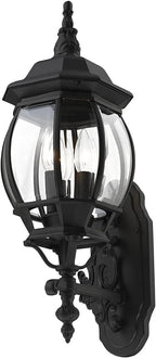 3 Lt Textured Black Outdoor Wall Lantern 7524-14
