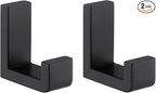 Angle Simple Towel Hook Matte Black 2 Pack, 304 Stainless Steel Bathroom Coat Robe Hook for Wall