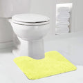 Walensee Bathroom Contour Rug (20x24, Yellow) Non Slip Bath Mat Water Absorbent Soft Microfiber Shaggy Bathroom Mat Machine Washable Bath Rug U Shape Toilet Rug