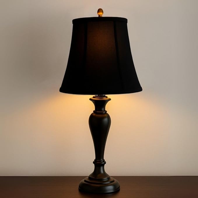 Royal Designs, Inc. BSO-708-12BLK Modified Bell Basic Lamp Shade, 7.5 x 12 x 9.5, Black with Gold