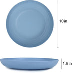 Homienly Deep Wheat Straw Dinner Plates Set of 8, Alternative to Plastic - Microwave & Dishwasher Safe, Unbreakable Kids Plates with 4 Colors (Fresh Light, 10 inch)