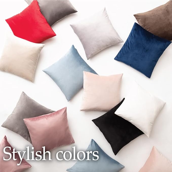 lalaLOOM Velvet Throw Pillow Covers, Set of 2, 18x18 Decorative Square Pillows Home Decor, Soft Accent Cases, Silky Machine Washable Pillowcases for Sofa, Couch, Bedroom, Living Room, Peacock