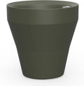 Crescent Garden Rim TruDrop Planter, Self-Watering Plant Pot, 22-Inch (Olive)