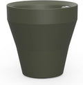 Crescent Garden Rim TruDrop Planter, Self-Watering Plant Pot, 18-Inch (Olive)