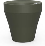 Crescent Garden Rim TruDrop Planter, Self-Watering Plant Pot, 18-Inch (Olive)
