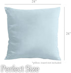 lalaLOOM Velvet Throw Pillow Covers, Set of 2, 24x24 Decorative Square Pillows Home Decor, Soft Accent Cases, Silky Machine Washable Pillowcases for Sofa, Couch, Bedroom, Living Room, Light Blue