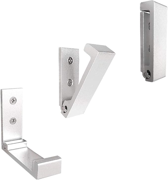 Folding Coat Hooks, 10Pcs Wall Hooks for Hanging Coat Towel Hooks Hardware Heavy Duty Aluminum Alloy Headphone Holder Hooks No Rust Wall Mounted with Screws for Bags Fitness Equipment (10Pcs-Silvery)