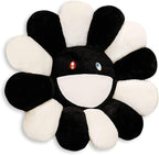 Smile Face Plush Rainbow Pillow, Sunflower Indie Decor Plush Pillow Soft & Comfortable Flower Floor Pillow for Home Reading Bed Room Decoration (40CM, Black and White)