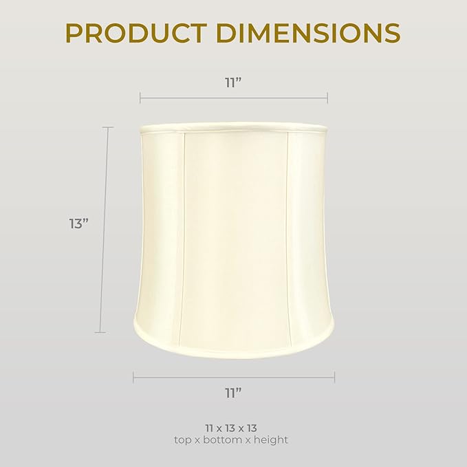 Royal Designs, Inc. Basic Drum Lamp Shade, Eggshell, 11" x 13" x 11"