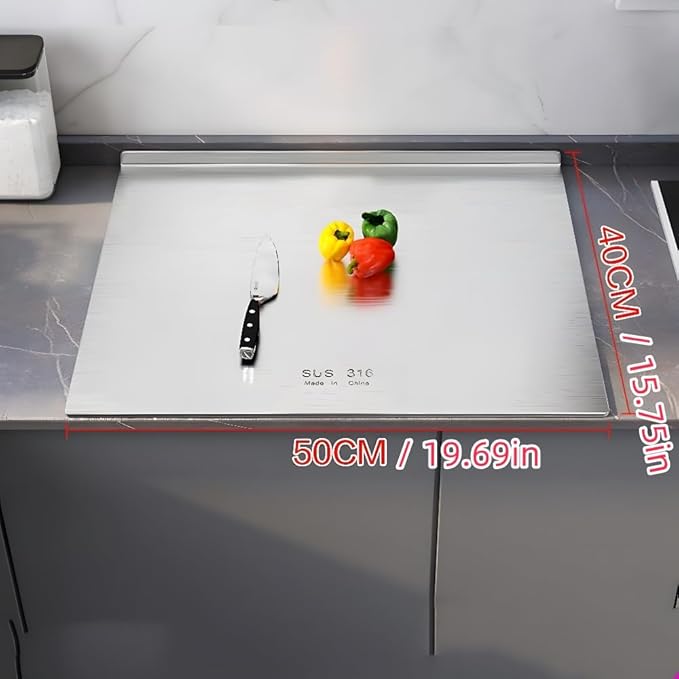 Cutting Board 316 Stainless Steel,Cutting Boards for Kitchen,Chopping Board,Large Cutting Board for Chopping Meat,Vegetables,Fruits,Cheese -19.69 * 15.75in