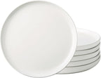 AmorArc Ceramic Dinner Plates Set of 6, Wavy Rim 10.5 Inch Stoneware Dish Set, Large Dinnerware Plates for Kitchen-Microwave&Dishwasher Safe, Scratch Resistant-Reactive Glaze Matte White