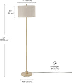 GLOBE Electric 65906 62" Floor Lamp, Light Faux Wood, Jute Shade, On/Off Rotary Switch on Socket