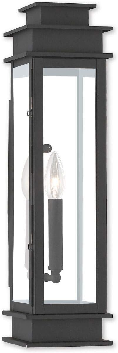 Livex Lighting 20207-04 Transitional One Light Outdoor Wall Lantern from Princeton Collection in Black Finish