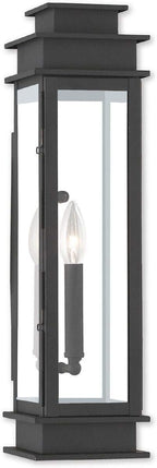 Livex Lighting 20207-04 Transitional One Light Outdoor Wall Lantern from Princeton Collection in Black Finish