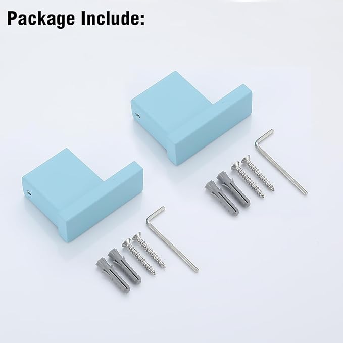 RANDOM Clear Sky Blue Towel Hooks for Bathrooms Round Shower Hooks Stainless Steel Wall Mount Coat Hook.96009-8CKB